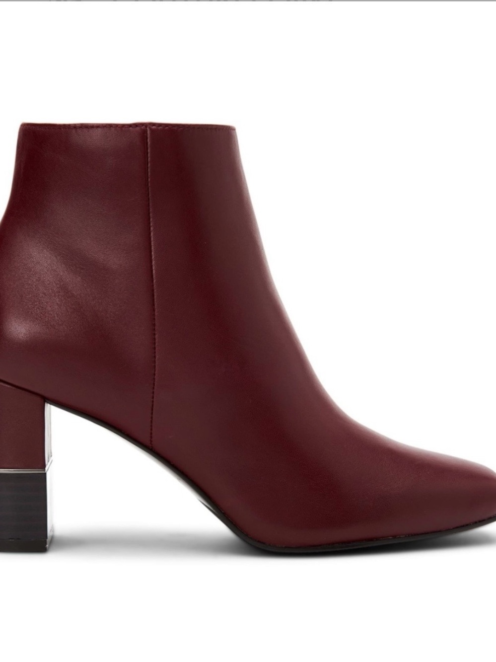 Alfani Women's Burgundy Leather Block Heel Ankle Boot